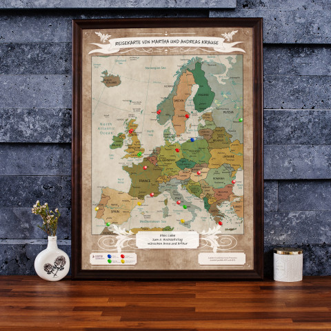 Europakarte Pinnwand